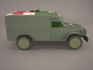 ambulance military car hmmwv m997 camo 3D Model