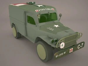 ambulance military car hmmwv m997 camo 3D Model