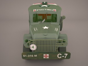 ambulance military car hmmwv m997 camo 3D 模型