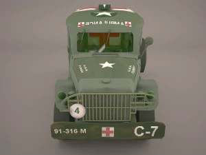 ambulance military car hmmwv m997 camo 3D Model