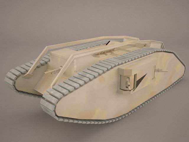 mark iv female ww1 tank Model 3D .c4d .max .obj .3ds .fbx .stl .blend 
