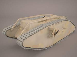 mark iv female ww1 tank 3D Model