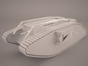 mark iv female ww1 tank Model 3D