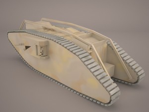 mark iv female ww1 tank Model 3D