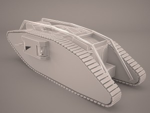 mark iv female ww1 tank Model 3D