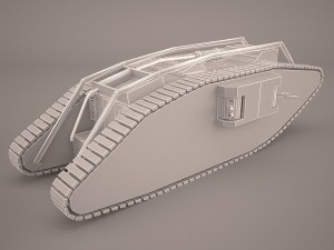 mark iv female ww1 tank Model 3D