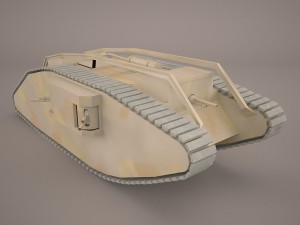 mark iv female ww1 tank Model 3D