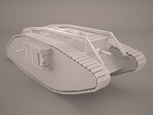 mark iv female ww1 tank Model 3D