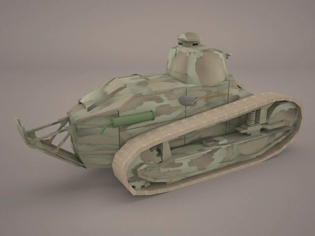 renault ft17 3D Model .c4d .max .obj .3ds .fbx .stl .blend 