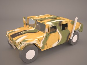 high mobility multipurpose wheeled vehicle humvee camo Modelo 3D