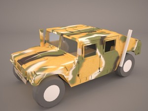 high mobility multipurpose wheeled vehicle humvee camo 3D Model