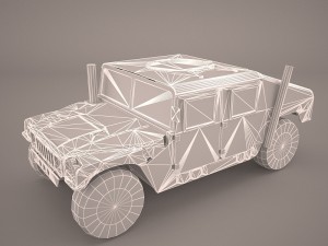 high mobility multipurpose wheeled vehicle humvee camo 3D Model