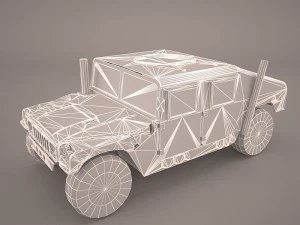 veicolo a ruote multiuso ad alta mobilit&agrave; humvee camo Modello 3D