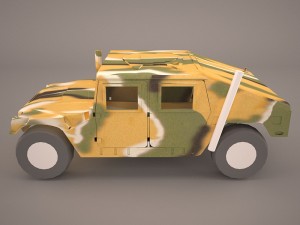 high mobility multipurpose wheeled vehicle humvee camo 3D Model