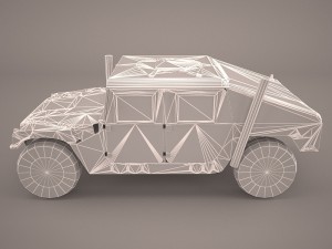 high mobility multipurpose wheeled vehicle humvee camo 3D Model