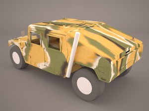 high mobility multipurpose wheeled vehicle humvee camo 3D Model