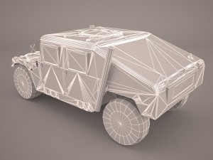 high mobility multipurpose wheeled vehicle humvee camo 3D Model