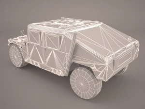 veicolo a ruote multiuso ad alta mobilit&agrave; humvee camo Modello 3D