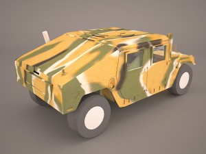 high mobility multipurpose wheeled vehicle humvee camo 3D Model
