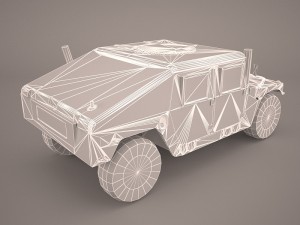 high mobility multipurpose wheeled vehicle humvee camo 3D Model