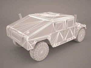 veicolo a ruote multiuso ad alta mobilit&agrave; humvee camo Modello 3D