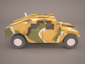 high mobility multipurpose wheeled vehicle humvee camo 3D Model