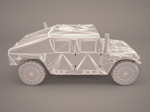 high mobility multipurpose wheeled vehicle humvee camo 3D Model