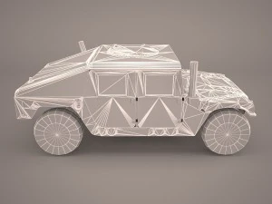 veicolo a ruote multiuso ad alta mobilit&agrave; humvee camo Modello 3D