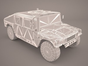 high mobility multipurpose wheeled vehicle humvee camo 3D Model