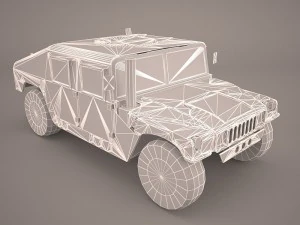 veicolo a ruote multiuso ad alta mobilit&agrave; humvee camo Modello 3D