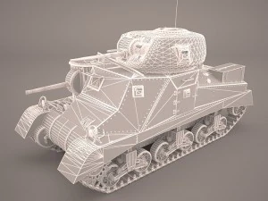 united states wwii m3 grant i medium tank 3D Model