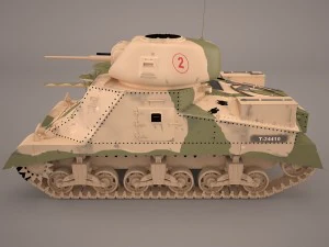 united states wwii m3 grant i medium tank 3D Model