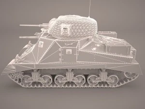 united states wwii m3 grant i medium tank 3D Model