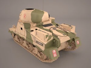united states wwii m3 grant i medium tank 3D Model