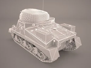united states wwii m3 grant i medium tank 3D Model