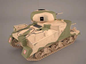 united states wwii m3 grant i medium tank 3D Model