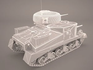 united states wwii m3 grant i medium tank 3D Model