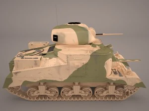 united states wwii m3 grant i medium tank 3D Model