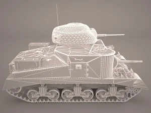 united states wwii m3 grant i medium tank 3D Model