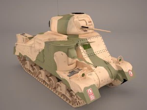 united states wwii m3 grant i medium tank 3D Model