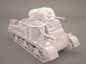 united states wwii m3 grant i medium tank 3D Model