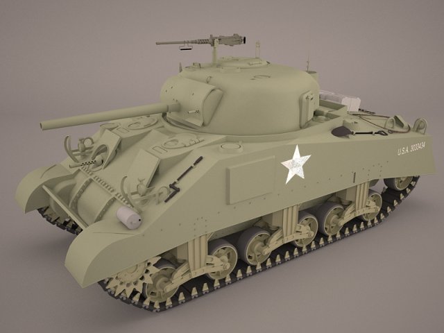 m4a3e2 - sherman - cobra king 3D Модель .c4d .max .obj .3ds .fbx .stl .blend 