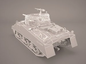 m4a3e2 - sherman - cobra king 3D Model