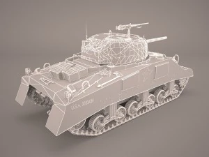 m4a3e2 - sherman - cobra king 3D Model
