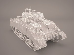 m4a3e2 - sherman - cobra king 3D Model
