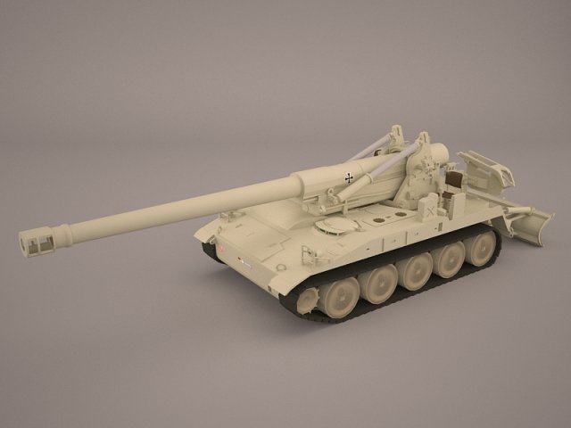 m110a2 203mm howitzer Modèle 3D .c4d .max .obj .3ds .fbx .stl .blend 