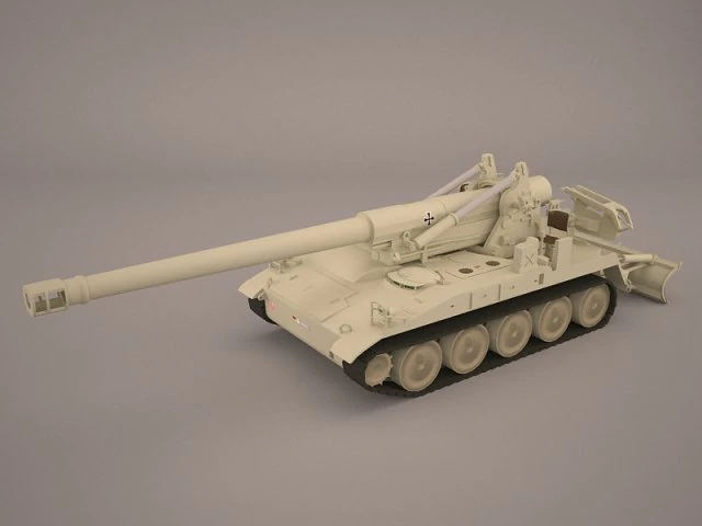 m110a2 203mm howitzer 3D Model .c4d .max .obj .3ds .fbx .stl .blend