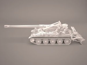 m110a2 203mm howitzer 3D Model