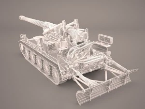 m110a2 203mm howitzer 3D Model