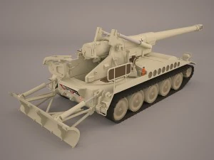 m110a2 203mm howitzer 3D Model